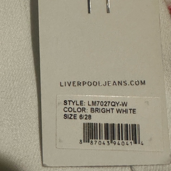 NWT Liverpool Los Angeles The Crop Pull-On Rolled Cuff Jeans white - Picture 14 of 16